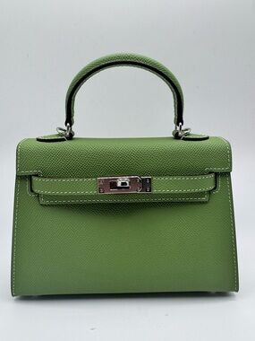 19CM Epsom Leather Top Handle Mini Bag - Avocado